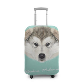Чехол для чемодана 3D с принтом Alaskan Malamute в Петрозаводске, 86% полиэфир, 14% спандекс | двустороннее нанесение принта, прорези для ручек и колес | alaskan malamute | dog | puppy | маламут | собака | хаски | щенок