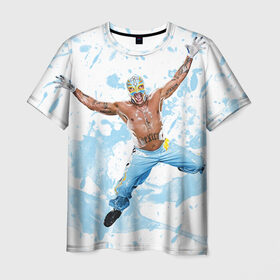 Мужская футболка 3D с принтом Рей Мистерио в Петрозаводске, 100% полиэфир | прямой крой, круглый вырез горловины, длина до линии бедер | wrestling