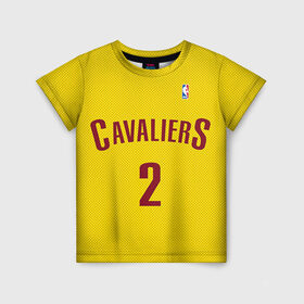 Детская футболка 3D с принтом Форма Cavaliers Cleveland жёлтая в Петрозаводске, 100% гипоаллергенный полиэфир | прямой крой, круглый вырез горловины, длина до линии бедер, чуть спущенное плечо, ткань немного тянется | nba