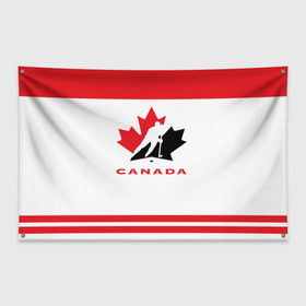 Флаг-баннер с принтом TEAM CANADA в Петрозаводске, 100% полиэстер | размер 67 х 109 см, плотность ткани — 95 г/м2; по краям флага есть четыре люверса для крепления | 2017 | canada | team | teamcanada | канада | мира | россия | хоккей | чемпионат | чм2017