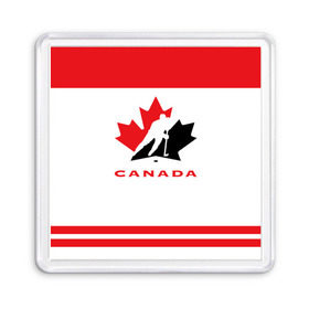Магнит 55*55 с принтом TEAM CANADA в Петрозаводске, Пластик | Размер: 65*65 мм; Размер печати: 55*55 мм | 2017 | canada | team | teamcanada | канада | мира | россия | хоккей | чемпионат | чм2017