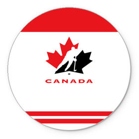 Коврик круглый с принтом TEAM CANADA в Петрозаводске, резина и полиэстер | круглая форма, изображение наносится на всю лицевую часть | 2017 | canada | team | teamcanada | канада | мира | россия | хоккей | чемпионат | чм2017