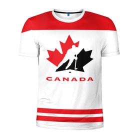 Мужская футболка 3D спортивная с принтом TEAM CANADA в Петрозаводске, 100% полиэстер с улучшенными характеристиками | приталенный силуэт, круглая горловина, широкие плечи, сужается к линии бедра | 2017 | canada | team | teamcanada | канада | мира | россия | хоккей | чемпионат | чм2017
