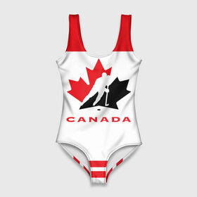 Купальник-боди 3D с принтом TEAM CANADA в Петрозаводске, 82% полиэстер, 18% эластан | Круглая горловина, круглый вырез на спине | 2017 | canada | team | teamcanada | канада | мира | россия | хоккей | чемпионат | чм2017