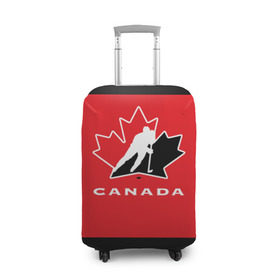 Чехол для чемодана 3D с принтом TEAM CANADA в Петрозаводске, 86% полиэфир, 14% спандекс | двустороннее нанесение принта, прорези для ручек и колес | 2017 | canada | hochey | team | teamcanada | канада | мира | россия | хоккей | чемпионат | чм2017
