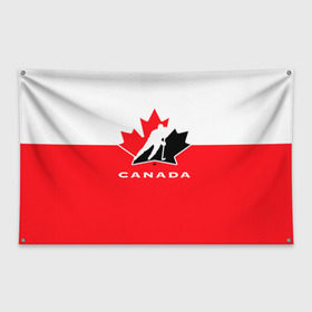 Флаг-баннер с принтом TEAM CANADA в Петрозаводске, 100% полиэстер | размер 67 х 109 см, плотность ткани — 95 г/м2; по краям флага есть четыре люверса для крепления | 2017 | canada | hochey | team | teamcanada | канада | мира | россия | хоккей | чемпионат | чм2017
