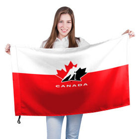 Флаг 3D с принтом TEAM CANADA в Петрозаводске, 100% полиэстер | плотность ткани — 95 г/м2, размер — 67 х 109 см. Принт наносится с одной стороны | Тематика изображения на принте: 2017 | canada | hochey | team | teamcanada | канада | мира | россия | хоккей | чемпионат | чм2017