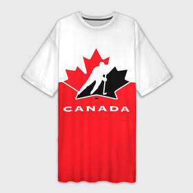 Платье-футболка 3D с принтом TEAM CANADA в Петрозаводске,  |  | 2017 | canada | hochey | team | teamcanada | канада | мира | россия | хоккей | чемпионат | чм2017