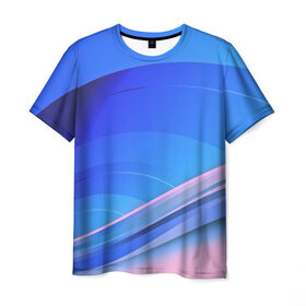 Мужская футболка 3D с принтом Волны материи в Петрозаводске, 100% полиэфир | прямой крой, круглый вырез горловины, длина до линии бедер | 3d | абстракция | волны | другие | краска | линии | оптические | полосы | прикольные | разводы | узоры | фрактал | цветные | яркие
