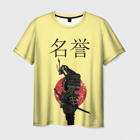 Мужская футболка 3D с принтом Японский самурай (честь) в Петрозаводске, 100% полиэфир | прямой крой, круглый вырез горловины, длина до линии бедер | meiyo | самурай | япония