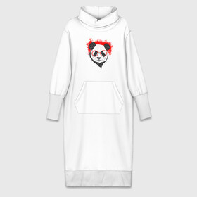 Платье удлиненное хлопок с принтом Умная панда в Петрозаводске,  |  | абстрактная | каракули | милая | очкарик | очки | панда | ручная графика | умный