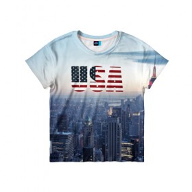 Детская футболка 3D с принтом Город New York в Петрозаводске, 100% гипоаллергенный полиэфир | прямой крой, круглый вырез горловины, длина до линии бедер, чуть спущенное плечо, ткань немного тянется | new york | америка | бейсбол | буквы n y | город | классная | логотип | мегаполис | надпись | нью йорк | нью йорк янкиз | прикольная картинка | сша | штаты | я люблю красивая | янки