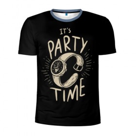 Мужская футболка 3D спортивная с принтом Party time в Петрозаводске, 100% полиэстер с улучшенными характеристиками | приталенный силуэт, круглая горловина, широкие плечи, сужается к линии бедра | Тематика изображения на принте: 