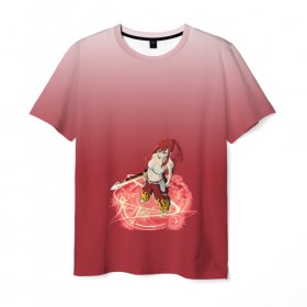 Мужская футболка 3D с принтом Erza Scarlet (Fairy Tail) в Петрозаводске, 100% полиэфир | прямой крой, круглый вырез горловины, длина до линии бедер | Тематика изображения на принте: 