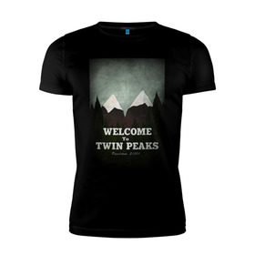 Мужская футболка премиум с принтом Twin Peaks в Петрозаводске, 92% хлопок, 8% лайкра | приталенный силуэт, круглый вырез ворота, длина до линии бедра, короткий рукав | twin peaks | дэвид линч | лес | лора палмер | сова | твин пикс | туман