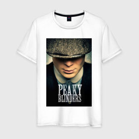 Мужская футболка хлопок с принтом Peaky Blinders в Петрозаводске, 100% хлопок | прямой крой, круглый вырез горловины, длина до линии бедер, слегка спущенное плечо. | бандиты | бритва | острые козырьки