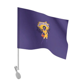 Флаг для автомобиля с принтом Lakers в Петрозаводске, 100% полиэстер | Размер: 30*21 см | basketball | cheerleader | girl | lakers | nba | street