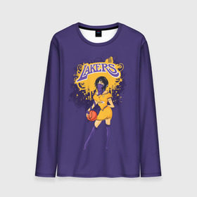 Мужской лонгслив 3D с принтом Lakers в Петрозаводске, 100% полиэстер | длинные рукава, круглый вырез горловины, полуприлегающий силуэт | basketball | cheerleader | girl | lakers | nba | street