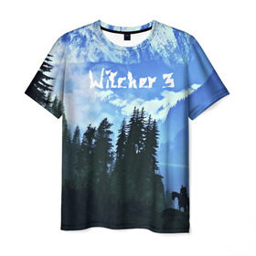 Мужская футболка 3D с принтом Witcher 3 в Петрозаводске, 100% полиэфир | прямой крой, круглый вырез горловины, длина до линии бедер | gwent | gwent: the witcher card game | witcher 3 | ведьмак | гвинт | геральд | огонь | пламя
