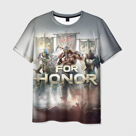 Мужская футболка 3D с принтом For honor 4 в Петрозаводске, 100% полиэфир | прямой крой, круглый вырез горловины, длина до линии бедер | for honor | honor | samurai | templar | viking | vikings | викинг | крестоносец | самурай | тамплиер