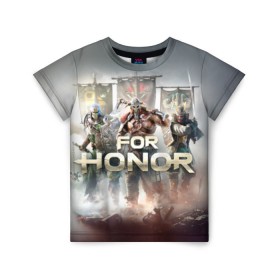 Детская футболка 3D с принтом For honor 4 в Петрозаводске, 100% гипоаллергенный полиэфир | прямой крой, круглый вырез горловины, длина до линии бедер, чуть спущенное плечо, ткань немного тянется | for honor | honor | samurai | templar | viking | vikings | викинг | крестоносец | самурай | тамплиер