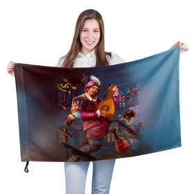 Флаг 3D с принтом Лютик в Петрозаводске, 100% полиэстер | плотность ткани — 95 г/м2, размер — 67 х 109 см. Принт наносится с одной стороны | gwent | witcher | ведьмак | гвинт | геральт | лютик