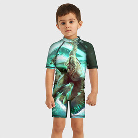 Детский купальный костюм 3D с принтом Цири в Петрозаводске, Полиэстер 85%, Спандекс 15% | застежка на молнии на спине | gwent | witcher | ведьмак | гвинт | геральт | цири