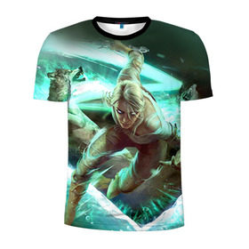 Мужская футболка 3D спортивная с принтом Цири в Петрозаводске, 100% полиэстер с улучшенными характеристиками | приталенный силуэт, круглая горловина, широкие плечи, сужается к линии бедра | gwent | witcher | ведьмак | гвинт | геральт | цири