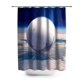 Штора 3D для ванной с принтом Destiny 3 в Петрозаводске, 100% полиэстер | плотность материала — 100 г/м2. Стандартный размер — 146 см х 180 см. По верхнему краю — пластиковые люверсы для креплений. В комплекте 10 пластиковых колец | destiny | дестени | дэстэни | космос