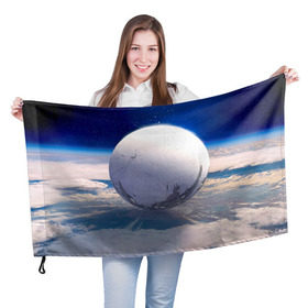 Флаг 3D с принтом Destiny 3 в Петрозаводске, 100% полиэстер | плотность ткани — 95 г/м2, размер — 67 х 109 см. Принт наносится с одной стороны | destiny | дестени | дэстэни | космос
