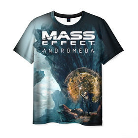 Мужская футболка 3D с принтом ME Andromeda 2 в Петрозаводске, 100% полиэфир | прямой крой, круглый вырез горловины, длина до линии бедер | andromeda | effect | андромеда | массб эффект | эфект