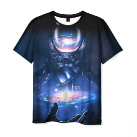 Мужская футболка 3D с принтом ME Andromeda 3 в Петрозаводске, 100% полиэфир | прямой крой, круглый вырез горловины, длина до линии бедер | andromeda | effect | андромеда | массб эффект | эфект