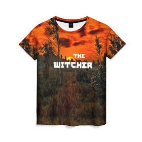 Женская футболка 3D с принтом Ведьмак в Петрозаводске, 100% полиэфир ( синтетическое хлопкоподобное полотно) | прямой крой, круглый вырез горловины, длина до линии бедер | gwent | gwent: the witcher card game | witcher 3 | ведьмак | гвинт | геральд | огонь | пламя