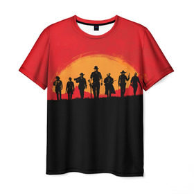 Мужская футболка 3D с принтом Red Dead Redemption 2 в Петрозаводске, 100% полиэфир | прямой крой, круглый вырез горловины, длина до линии бедер | rdr | red dead redemption 2