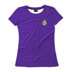 Женская футболка 3D с принтом Реал Мадрид в Петрозаводске, 100% полиэфир ( синтетическое хлопкоподобное полотно) | прямой крой, круглый вырез горловины, длина до линии бедер | madrid | real | королевский клуб | мадрид | примера | реал | футбол | чемпионат испании
