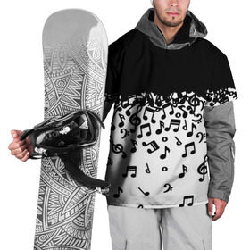 Накидка на куртку 3D с принтом Поглощение музыкой в Петрозаводске, 100% полиэстер |  | абстракция | арт | дизайн | музыка | ноты | ритм