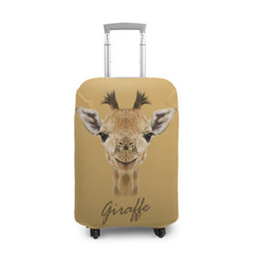Чехол для чемодана 3D с принтом Жираф в Петрозаводске, 86% полиэфир, 14% спандекс | двустороннее нанесение принта, прорези для ручек и колес | giraffe | арт | жираф | зоопарк | рафик