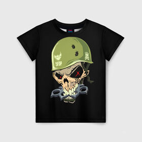 Детская футболка 3D с принтом Dj Pirata в Петрозаводске, 100% гипоаллергенный полиэфир | прямой крой, круглый вырез горловины, длина до линии бедер, чуть спущенное плечо, ткань немного тянется | Тематика изображения на принте: el kaio  maxi gen | helmet | skull | диджей пирата | каска | музыка | техно | череп | шлем
