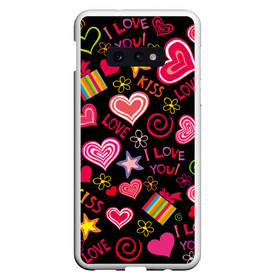 Чехол для Samsung S10E с принтом Love в Петрозаводске, Силикон | Область печати: задняя сторона чехла, без боковых панелей | kiss | love | звезды | любовь | подарок | поцелуй | сердце | цветы