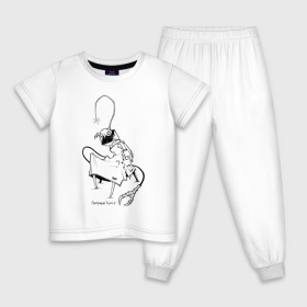 Детская пижама хлопок с принтом Курьер Контур 2 в Петрозаводске, 100% хлопок |  брюки и футболка прямого кроя, без карманов, на брюках мягкая резинка на поясе и по низу штанин
 | reminor | курьер | мультфильм