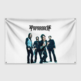 Флаг-баннер с принтом Paparoach 5 в Петрозаводске, 100% полиэстер | размер 67 х 109 см, плотность ткани — 95 г/м2; по краям флага есть четыре люверса для крепления | papa | papa roach | roach | альтернативный | группа | джекоби шэддикс | джерри хортон | метал | ню | нюметал | палермо | папа | папароач | папароч | роач | рок | роч | рэп | хард | хардрок | эсперанс