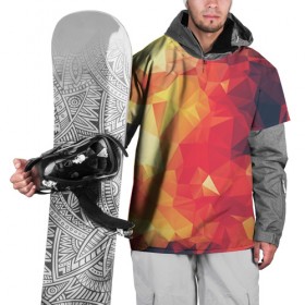 Накидка на куртку 3D с принтом Низкополигональная текстура в Петрозаводске, 100% полиэстер |  | lowpoly | желтый красный | оранжевый | полигон | полигоны | текстура