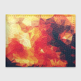 Обложка для студенческого билета с принтом Низкополигональная текстура в Петрозаводске, натуральная кожа | Размер: 11*8 см; Печать на всей внешней стороне | lowpoly | желтый красный | оранжевый | полигон | полигоны | текстура