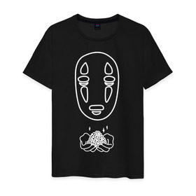 Мужская футболка хлопок с принтом безликий в Петрозаводске, 100% хлопок | прямой крой, круглый вырез горловины, длина до линии бедер, слегка спущенное плечо. | anime | ghost | унесённые призраками