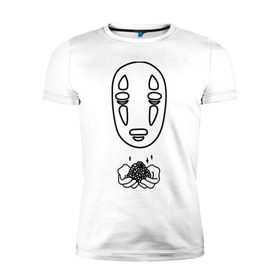 Мужская футболка премиум с принтом безликий в Петрозаводске, 92% хлопок, 8% лайкра | приталенный силуэт, круглый вырез ворота, длина до линии бедра, короткий рукав | Тематика изображения на принте: anime | ghost | унесённые призраками