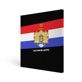 Холст квадратный с принтом Флаг и герб Нидерланды в Петрозаводске, 100% ПВХ |  | амстердам | голландия | европа