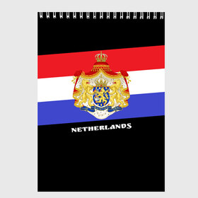 Скетчбук с принтом Флаг и герб Нидерланды в Петрозаводске, 100% бумага
 | 48 листов, плотность листов — 100 г/м2, плотность картонной обложки — 250 г/м2. Листы скреплены сверху удобной пружинной спиралью | амстердам | голландия | европа