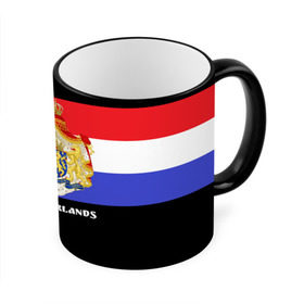 Кружка 3D с принтом Флаг и герб Нидерланды в Петрозаводске, керамика | ёмкость 330 мл | амстердам | голландия | европа