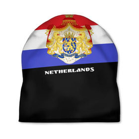 Шапка 3D с принтом Флаг и герб Нидерланды в Петрозаводске, 100% полиэстер | универсальный размер, печать по всей поверхности изделия | амстердам | голландия | европа