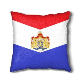 Подушка 3D с принтом Флаг и герб Голландии в Петрозаводске, наволочка – 100% полиэстер, наполнитель – холлофайбер (легкий наполнитель, не вызывает аллергию). | состоит из подушки и наволочки. Наволочка на молнии, легко снимается для стирки | амстердам | голландия | европа